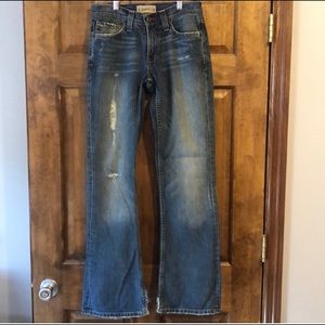 Men’s Buckle Distressed Alec Jeans, 28 Regular